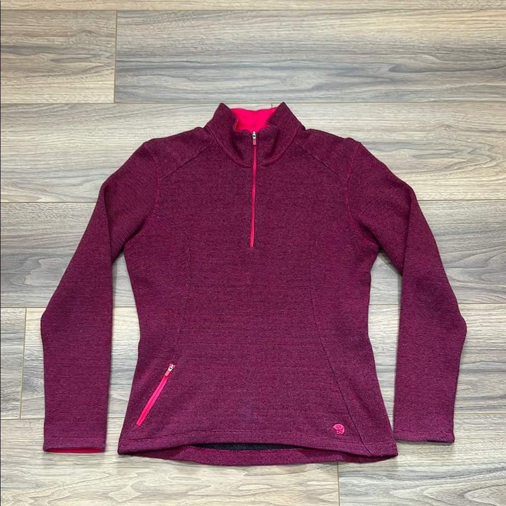 Mountain Hardwear Wool Blend Sarafin 1/2 Zip Top in Magenta Size Medium